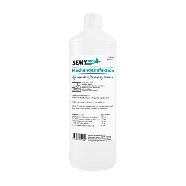 SemyCare Flächendesinfektion 80 Vol% Ethanol mit BAuA Zulassung - 12 x 1 Liter